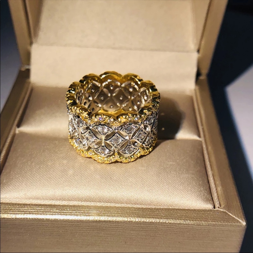 New Unisex Crown Starts Shape Geometric Wavy Ring - Picture 3 of 5